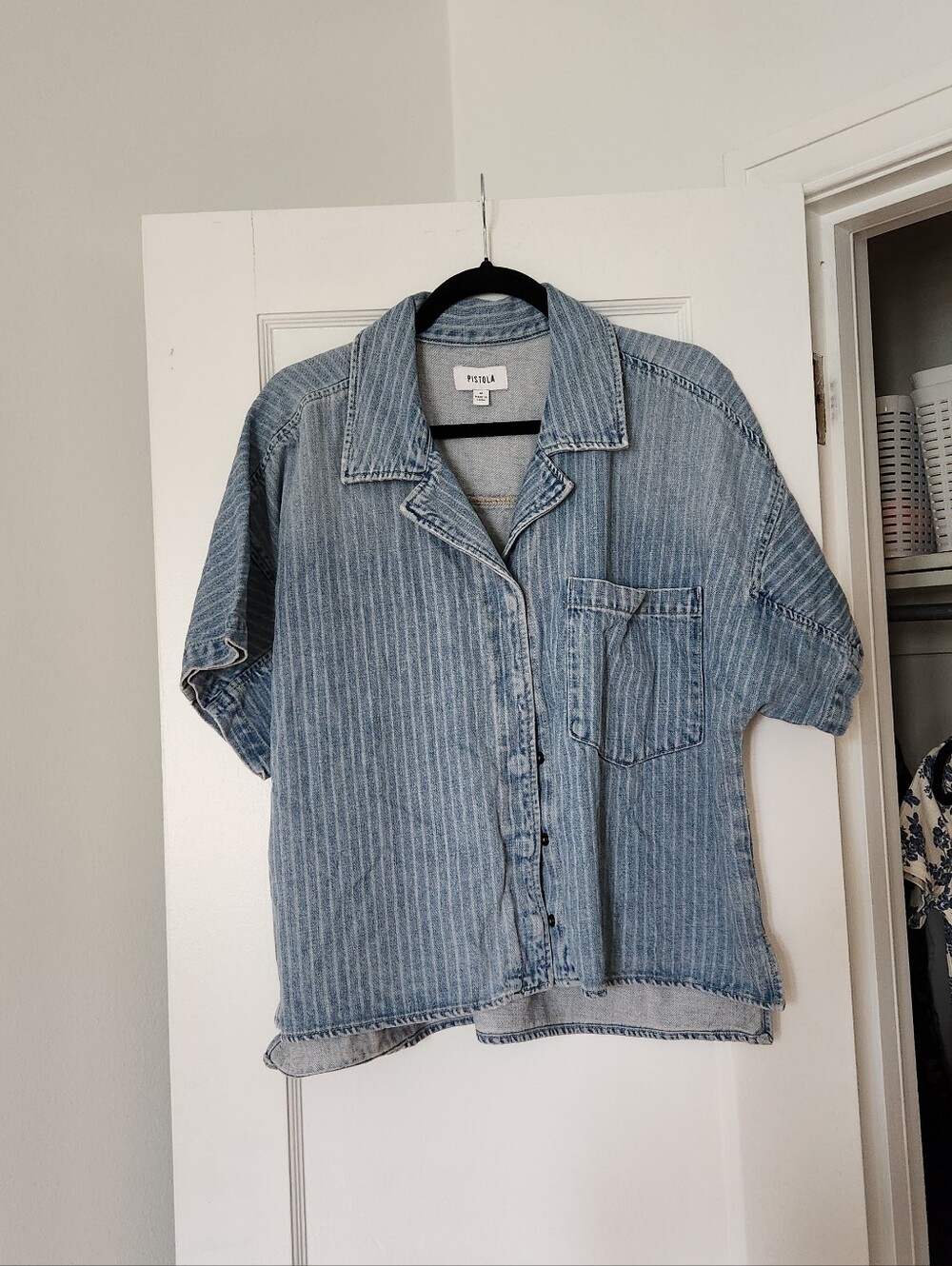 PISTOLA Denim Camp Shirt size medium oversized